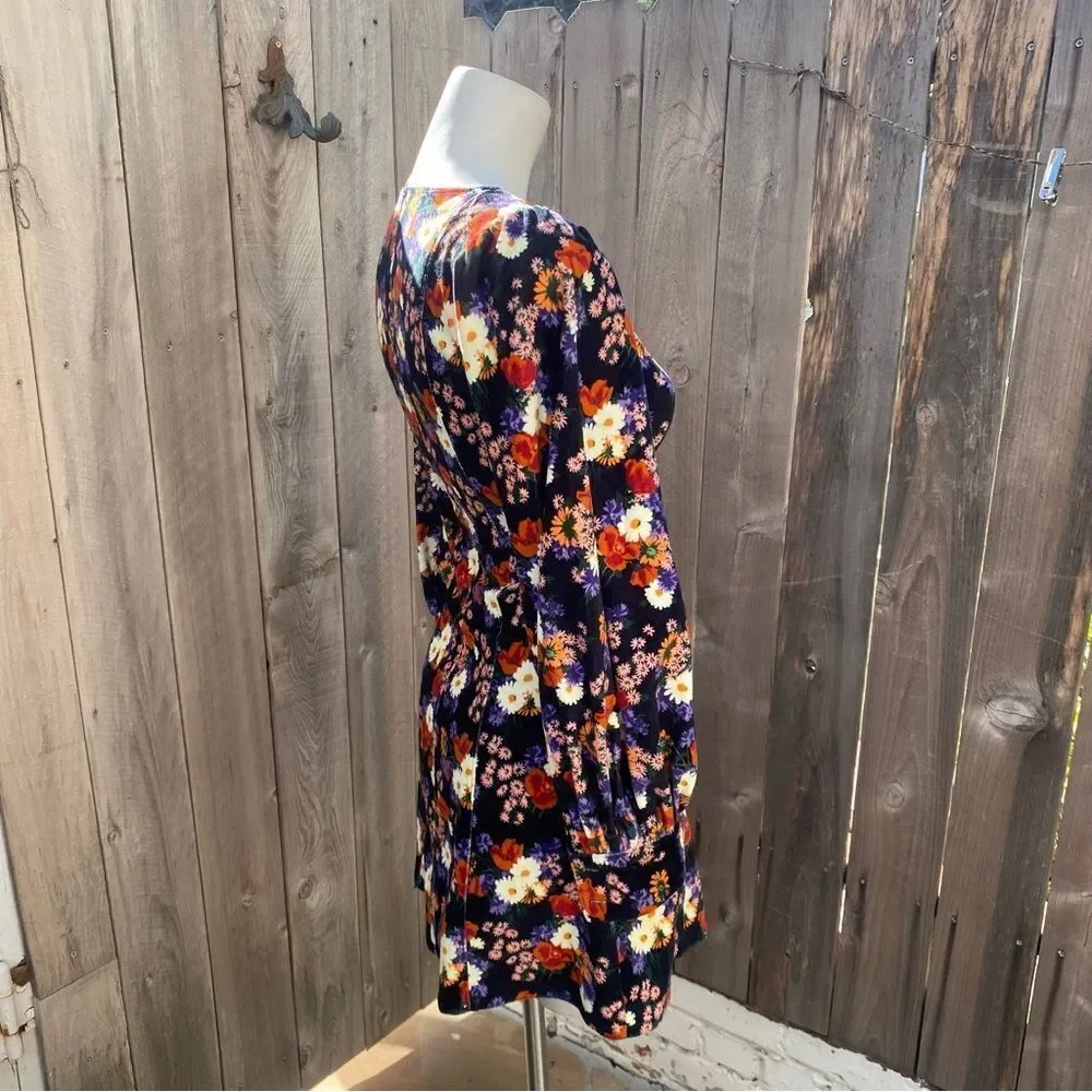 STAUD Chandler Velvet Dress Black Floral XS - Picture 11 of 15
